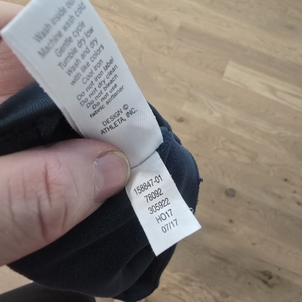 Athleta Cobra Tight Leggings Ankle Crop Criss Cross Cutout Abyss Teal‎ M - Picture 6 of 7